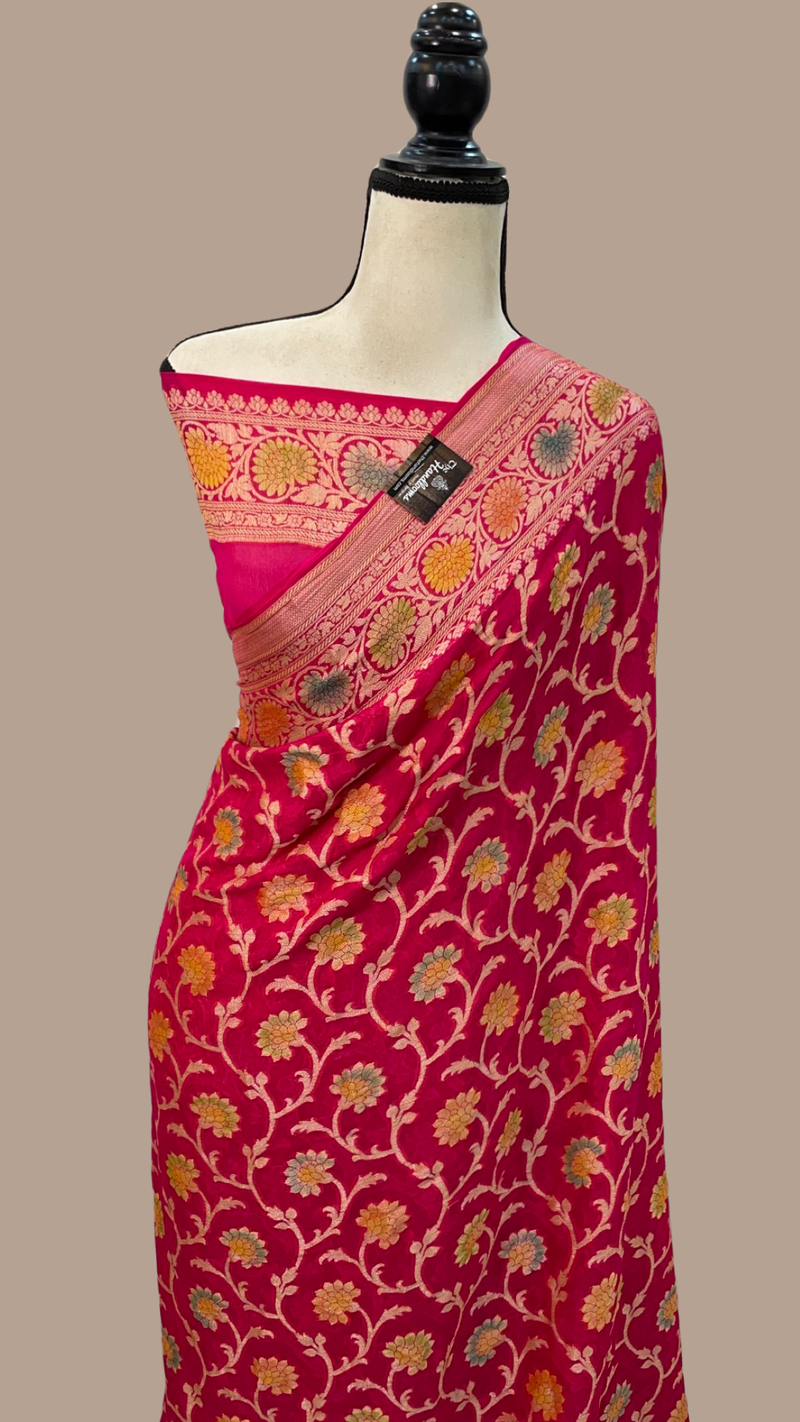 Pure Chiffon Khaddi Banarasi Saree - The Handlooms