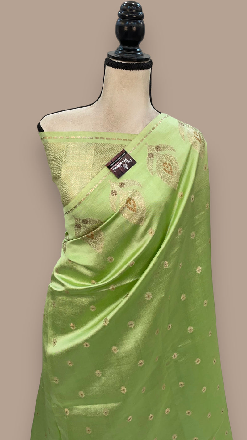 Pure Mango Silk Banarasi Handloom Saree - The Handlooms