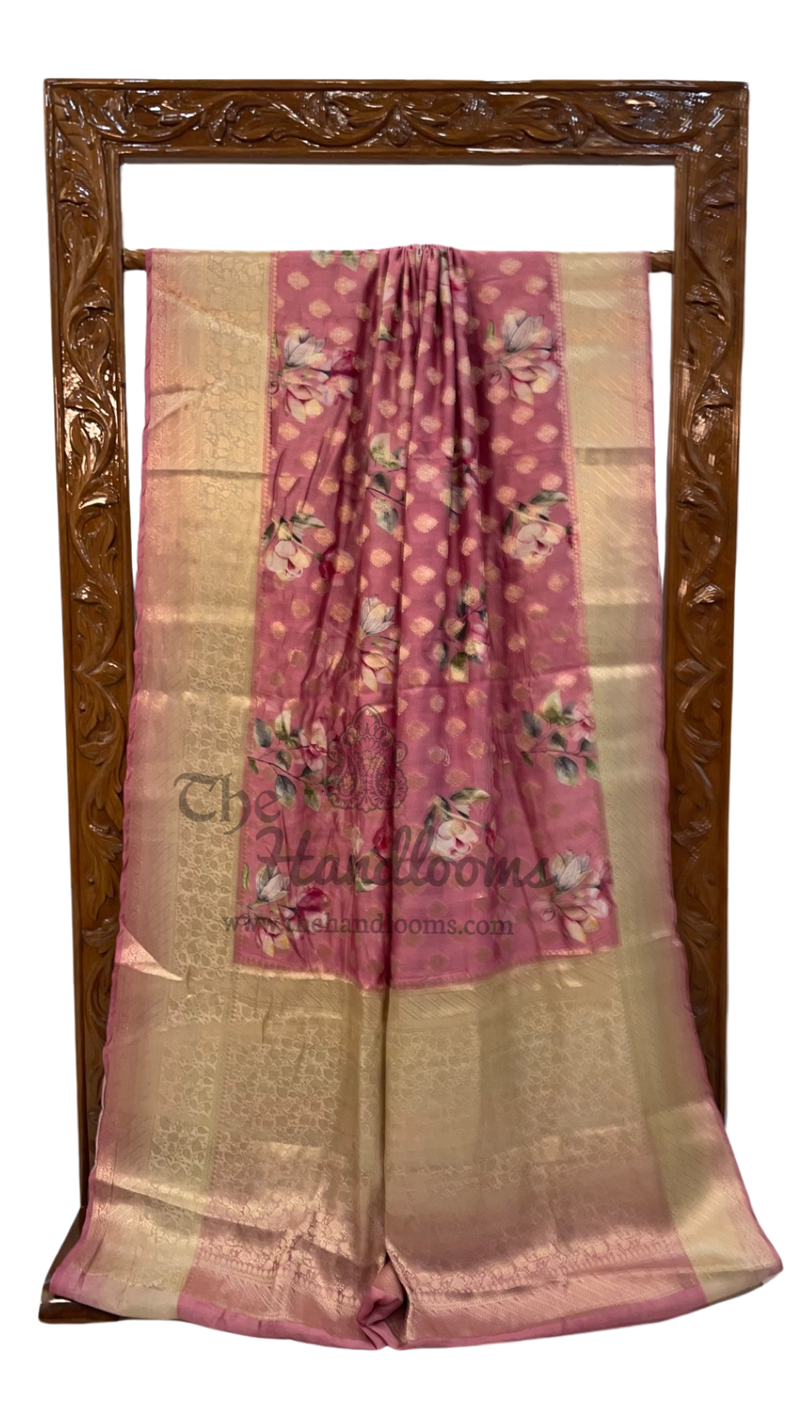 Pure Chiniya Silk Handloom Banarasi Saree - The Handlooms