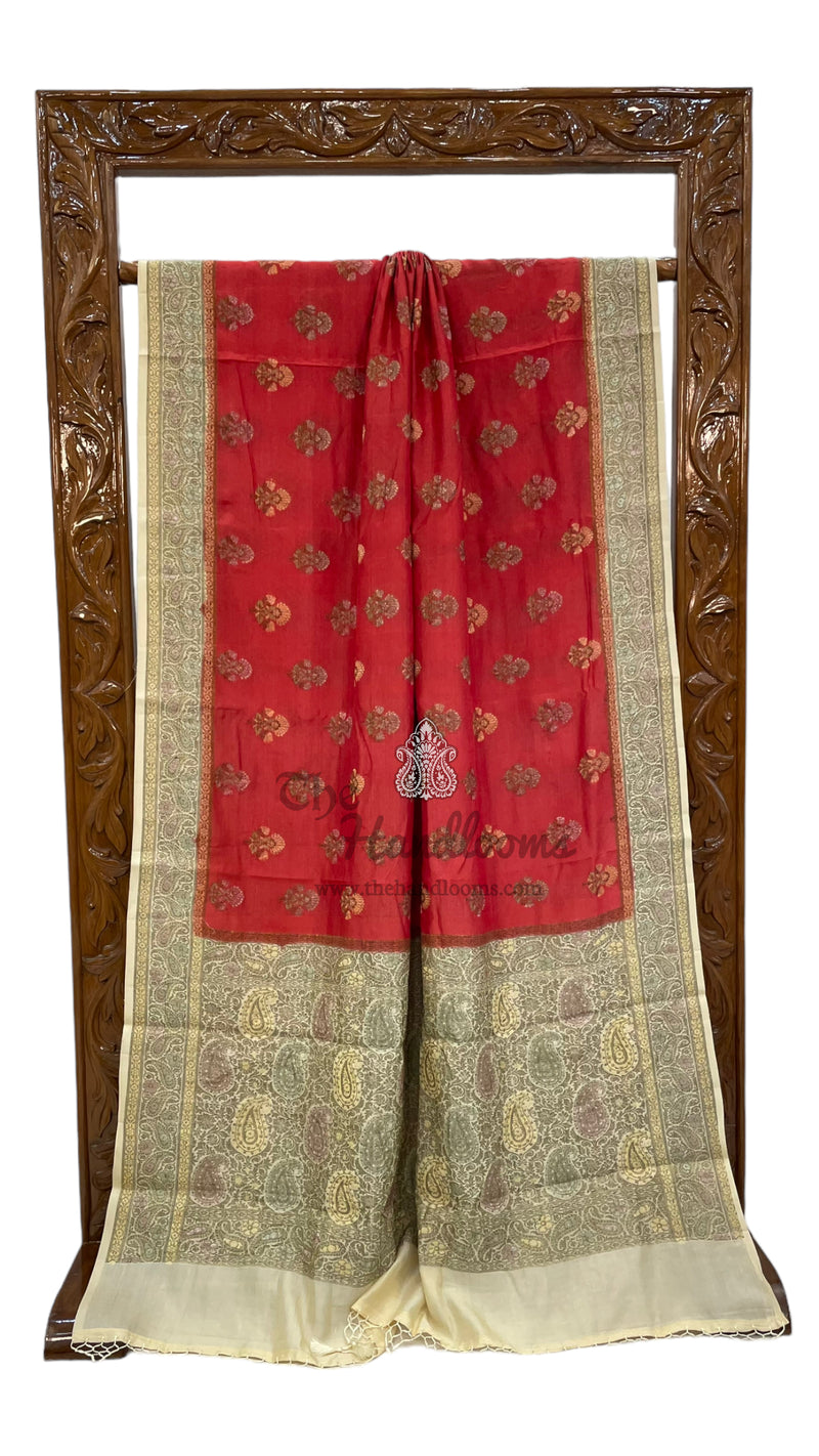 Pure Butter Crepe Banarasi Saree - The Handlooms