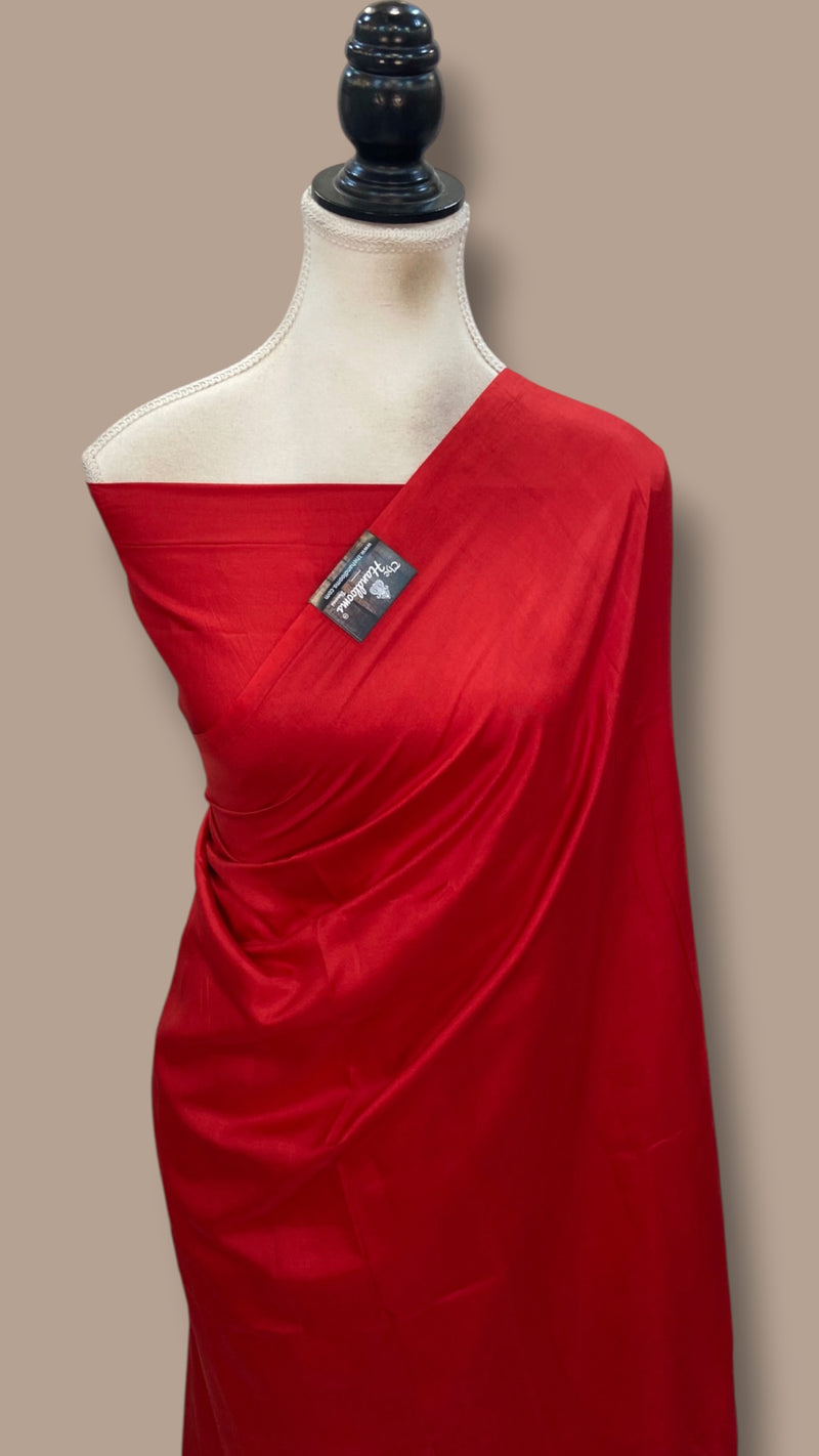 Pure Katan Silk Handloom Banarasi Saree-Plain