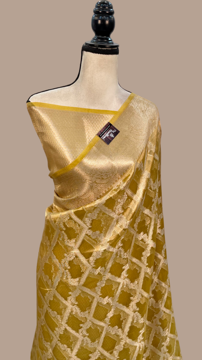 Pure Kora Tissue Handloom Banarasi Saree - The Handlooms