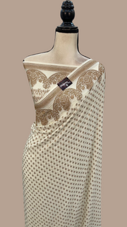 Khaddi Crepe Georgette Banarasi Saree -  Antique zari - The Handlooms