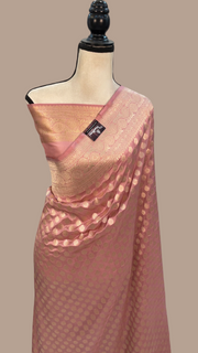 Pure Katan Silk Banarasi Handloom Saree - All over jaal work - The Handlooms