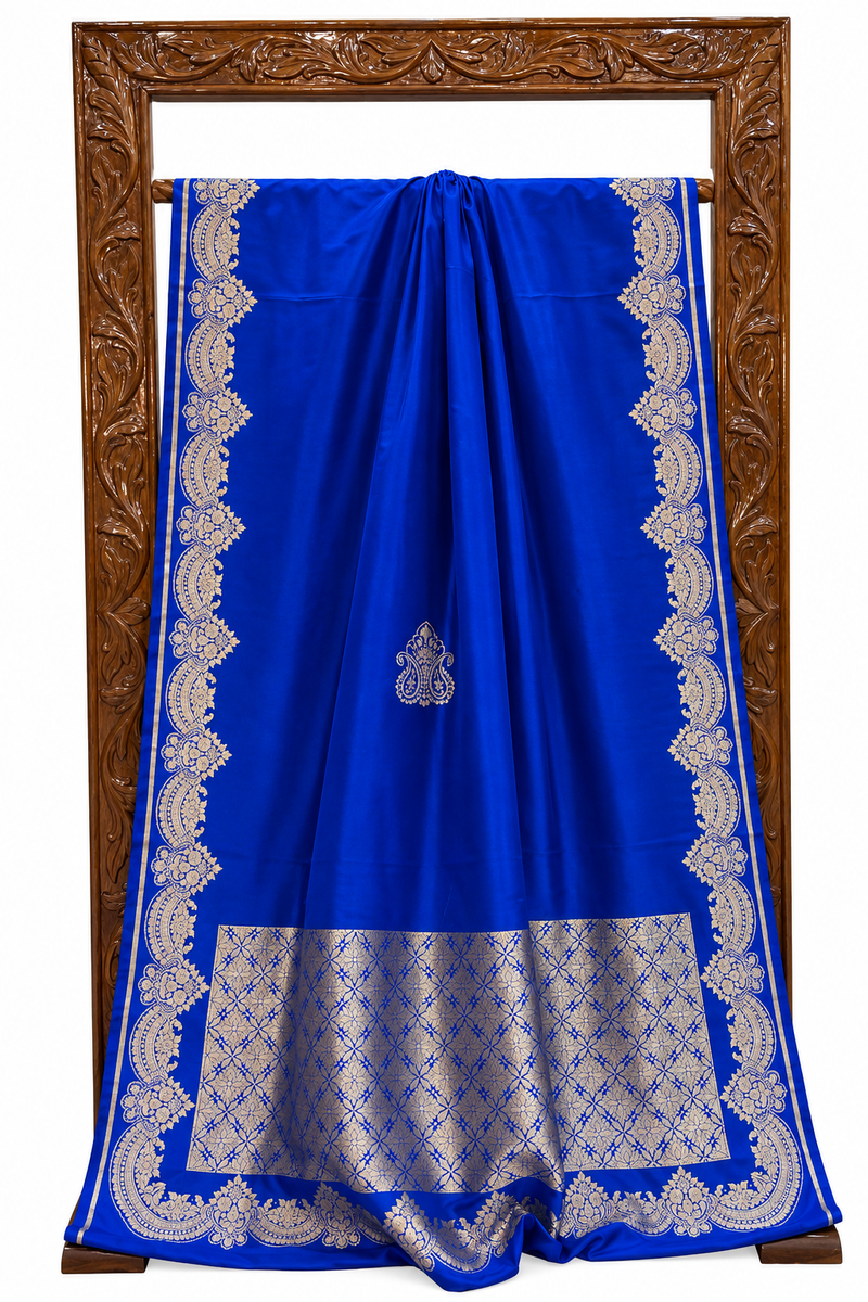 Pure Katan Silk Banarasi Handloom Saree - Gold Zari