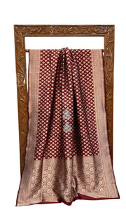 Pure Katan Silk Banarasi Handloom Saree - All Over Gold Zari Jaal Work - The Handlooms