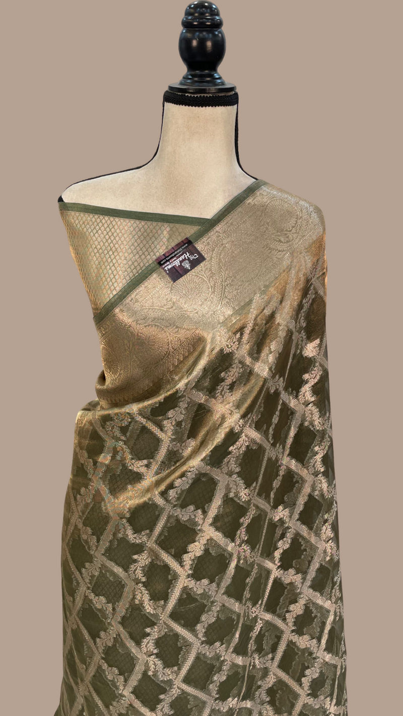 Pure Kora Tissue Handloom Banarasi Saree - The Handlooms