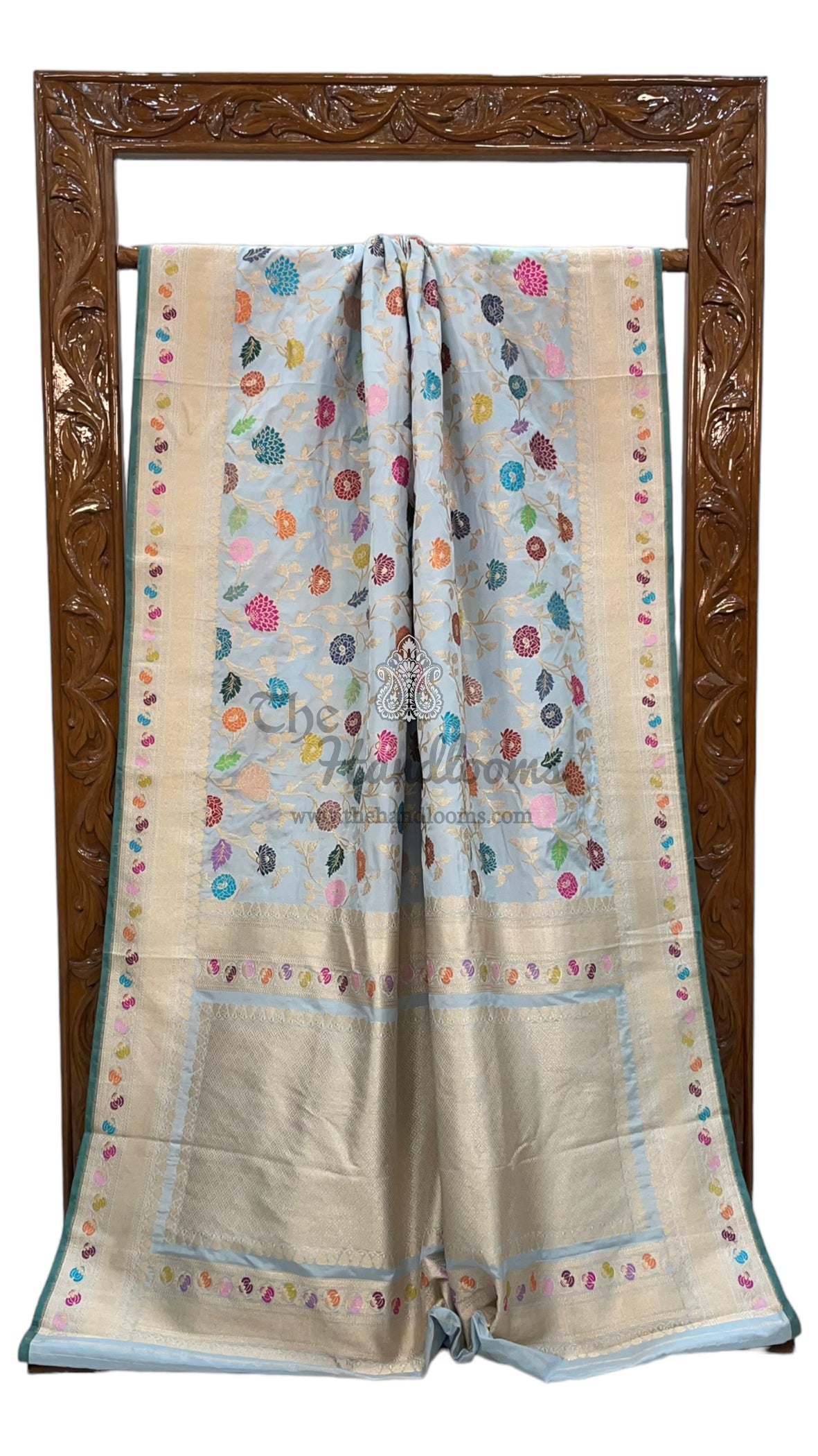 Ektara Pure Katan Silk Banarasi Handloom Saree - All Over Kadiyal Jaal Work main image 1