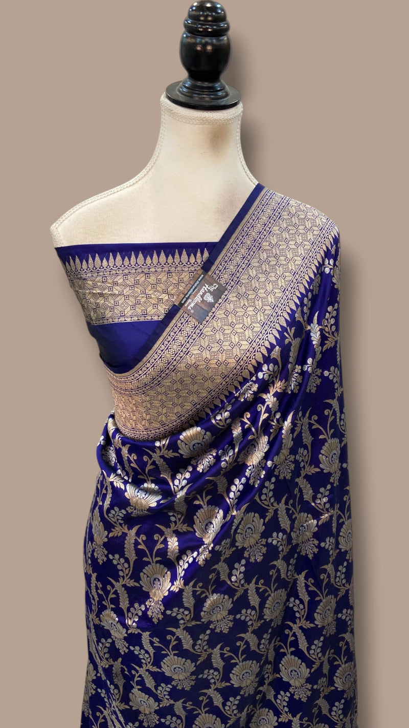 Pure Katan Silk Banarasi Handloom Saree - All Over Sona Roopa Work