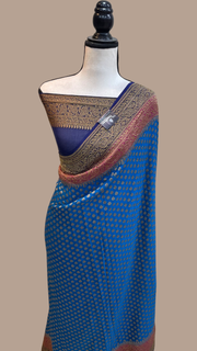 Khaddi Georgette Banarasi Saree -  Antique zari - The Handlooms
