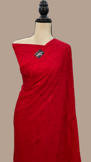 Pure Georgette Chikankari Handloom Banarasi Saree - The Handlooms