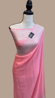 Pure Georgette Banarasi Handloom Saree - The Handlooms