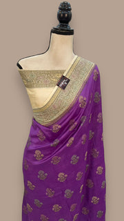 Pure Butter Crepe Banarasi Saree - The Handlooms