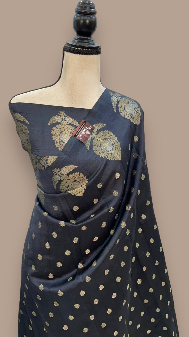 Pure Mango Silk Banarasi Handloom Saree - The Handlooms