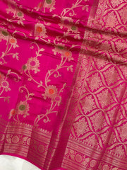 Pure Dupion Silk Banarasi Saree - Gold Zari - The Handlooms
