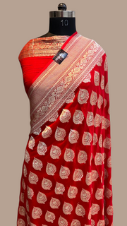 Khaddi Georgette Handloom Banarasi Saree - The Handlooms