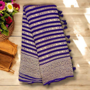 Purple Pure Khaddi Georgette Banarasi Saree -  Gold zari - The Handlooms