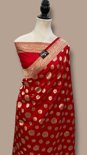 Deepika Padukone in Pure Katan Silk Banarasi Handloom Saree - All Over Motifs - The Handlooms