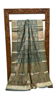 Pure Tussar Silk Handloom Banarasi Saree - The Handlooms