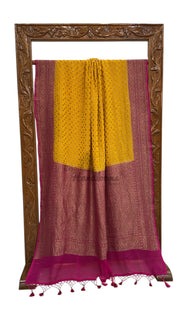 Pure Khaddi Georgette Handloom Banarasi Saree - Antique Zari - The Handlooms