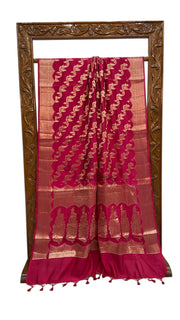 Pure Dupion Silk Banarasi Saree - Gold Zari - The Handlooms