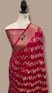 Pure Dupion Silk Banarasi Saree - Gold Zari - The Handlooms