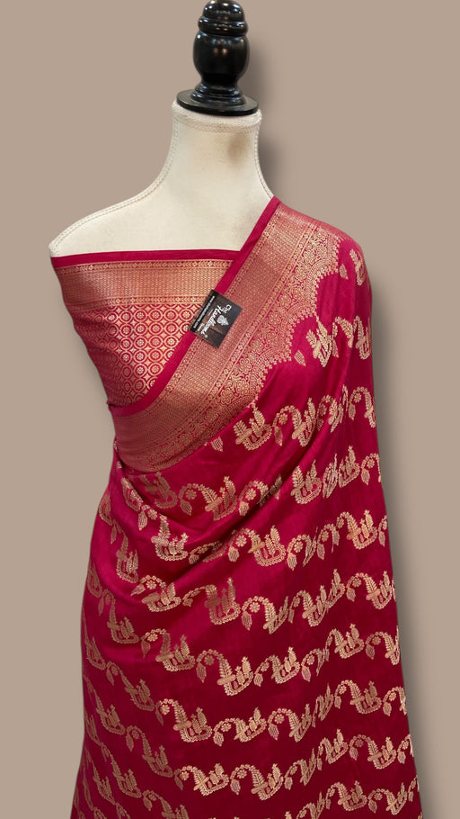Pure Dupion Silk Banarasi Saree - Gold Zari - The Handlooms