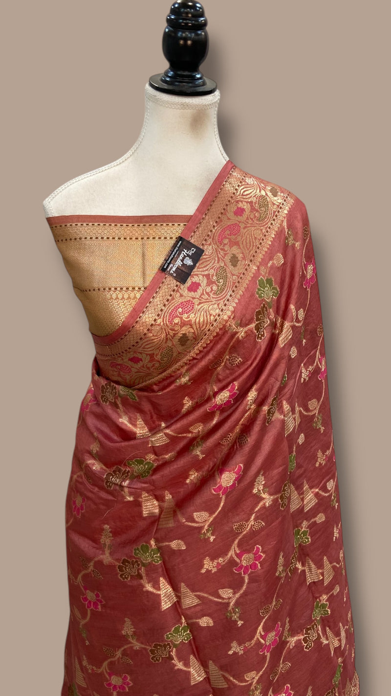 Pure Tussar Silk Handloom Banarasi Saree - The Handlooms