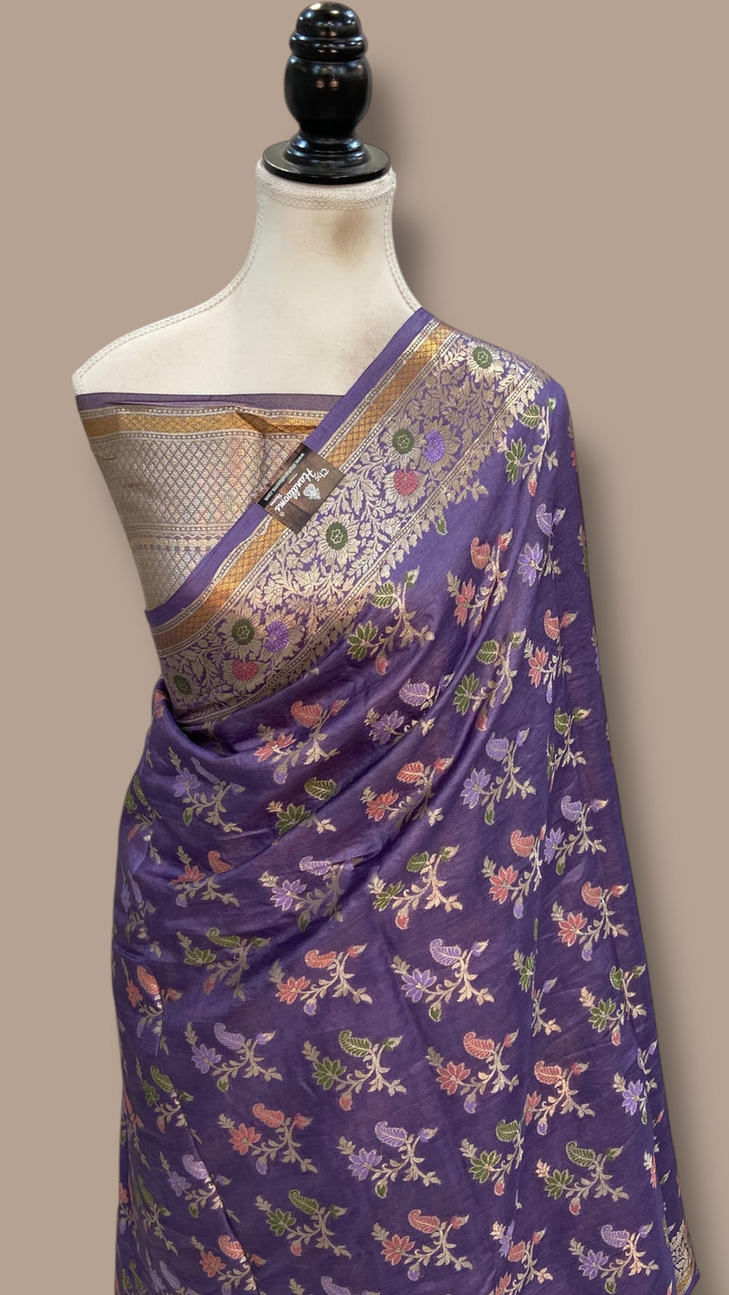 Pure Tussar Silk Handloom Banarasi Saree - The Handlooms