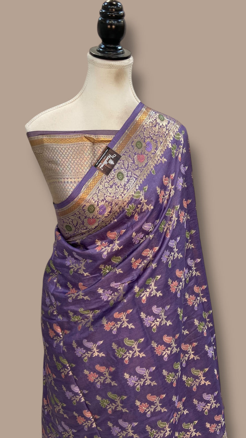 Pure Tussar Silk Handloom Banarasi Saree - The Handlooms