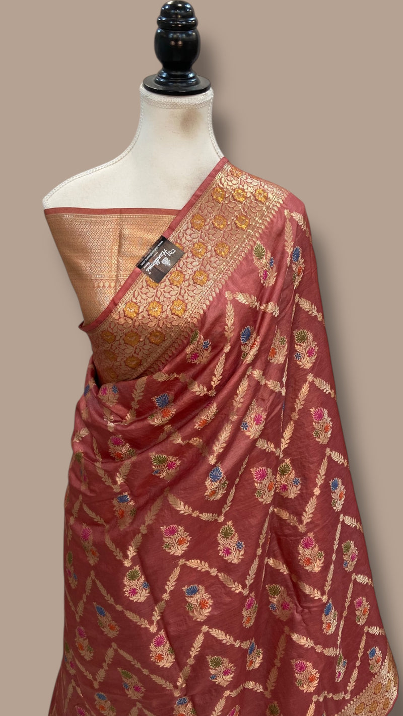 Pure Tussar Silk Handloom Banarasi Saree - The Handlooms