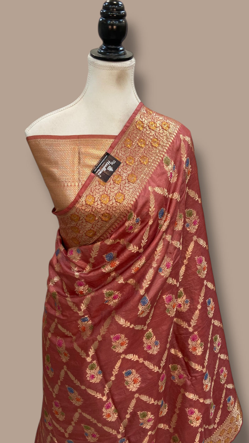 Pure Tussar Silk Handloom Banarasi Saree - The Handlooms