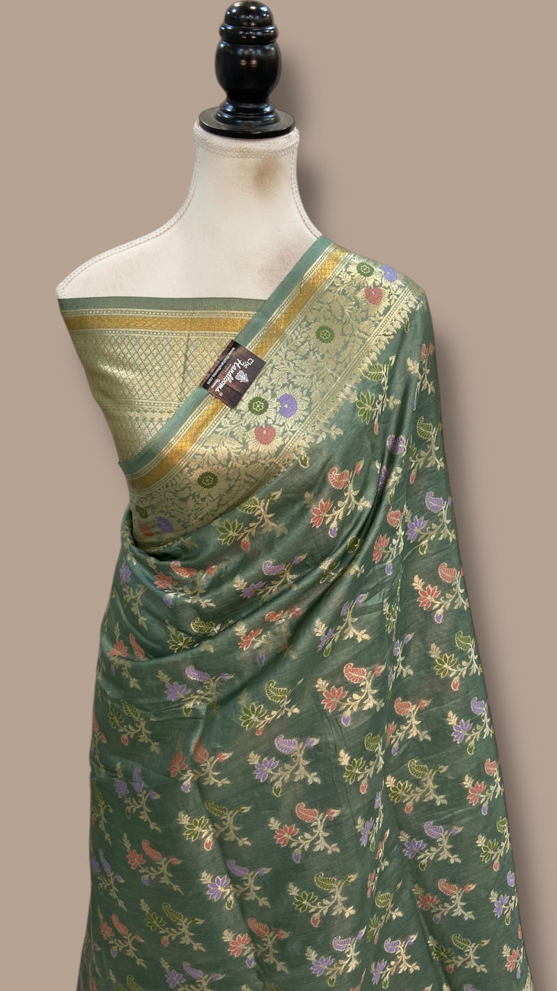 Pure Tussar Silk Handloom Banarasi Saree - The Handlooms