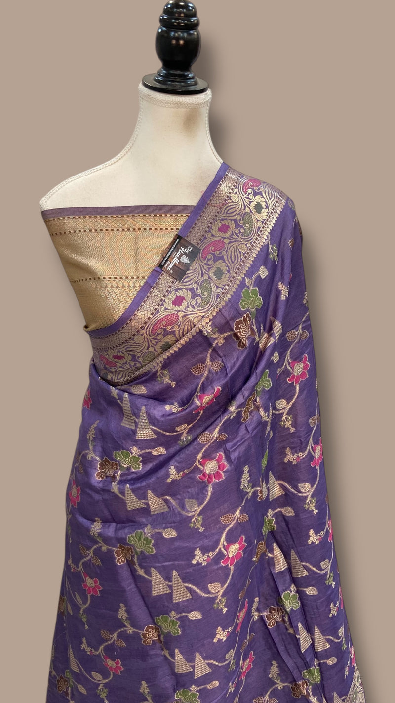 Pure Tussar Silk Handloom Banarasi Saree - The Handlooms