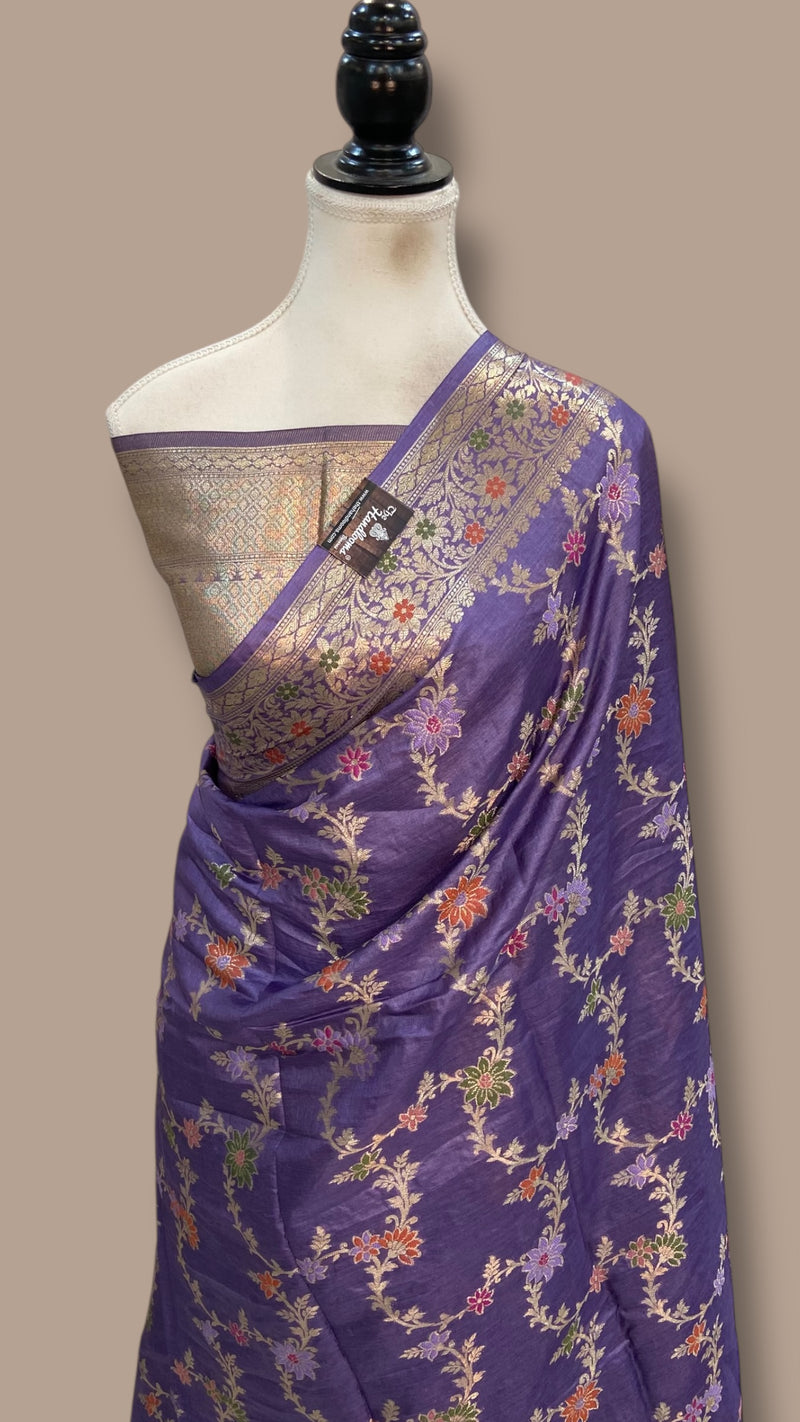 Pure Tussar Silk Handloom Banarasi Saree - The Handlooms