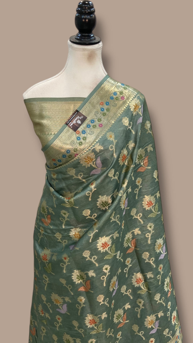 Pure Tussar Silk Handloom Banarasi Saree - The Handlooms