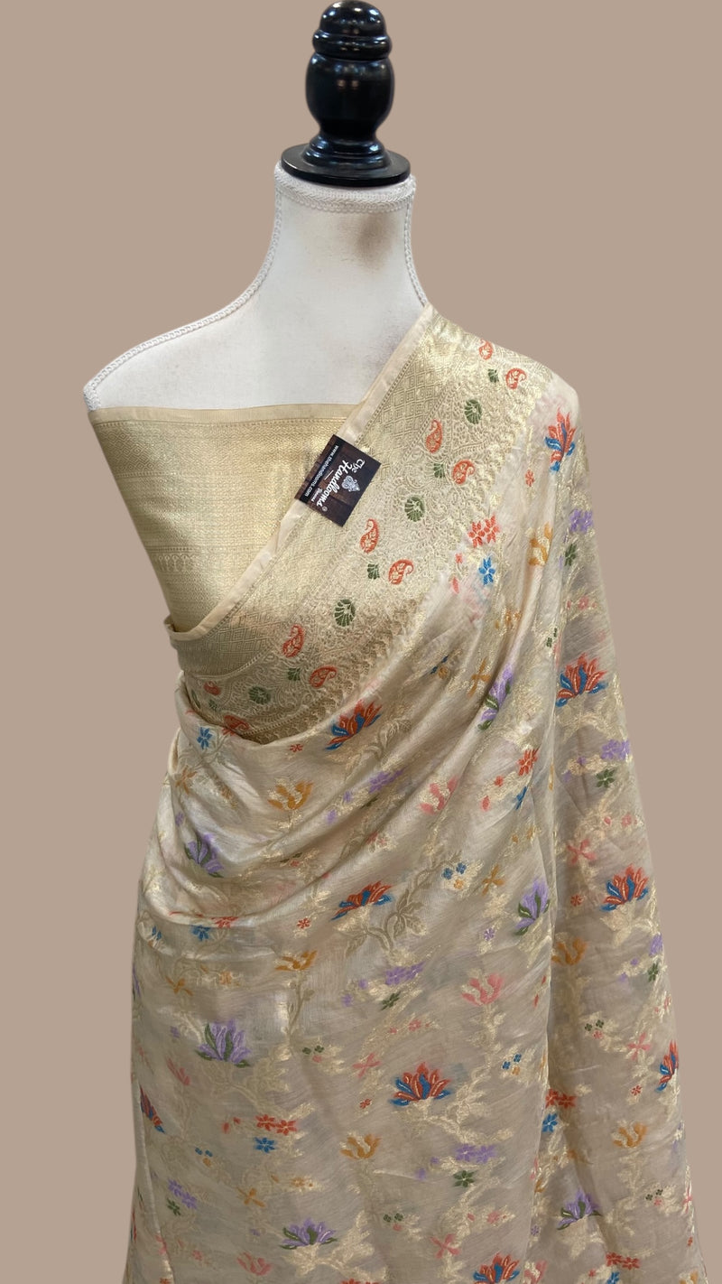 Pure Tussar Silk Handloom Banarasi Saree - The Handlooms