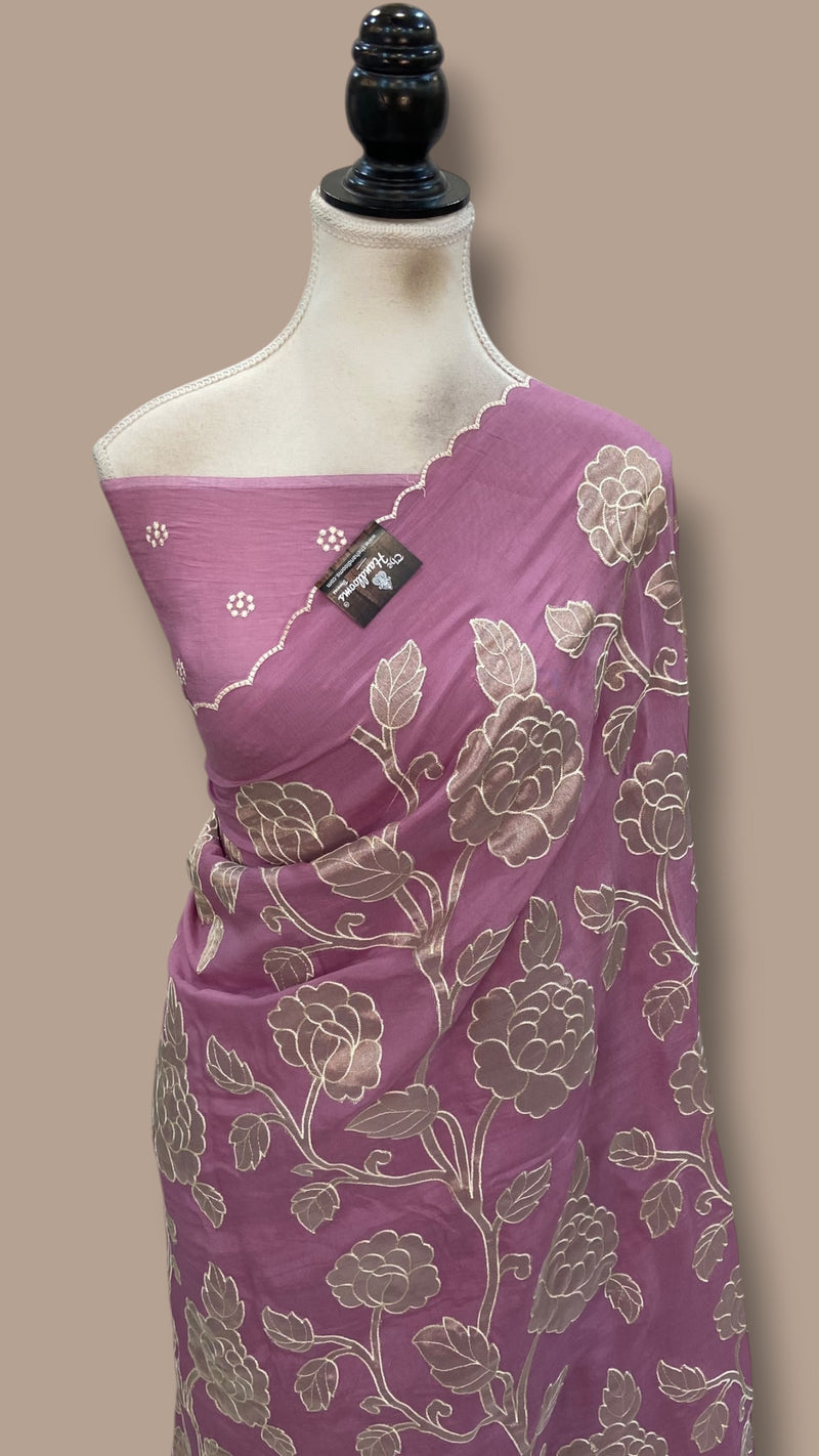 Pure Georgette Handloom Banarasi Saree - Handwork