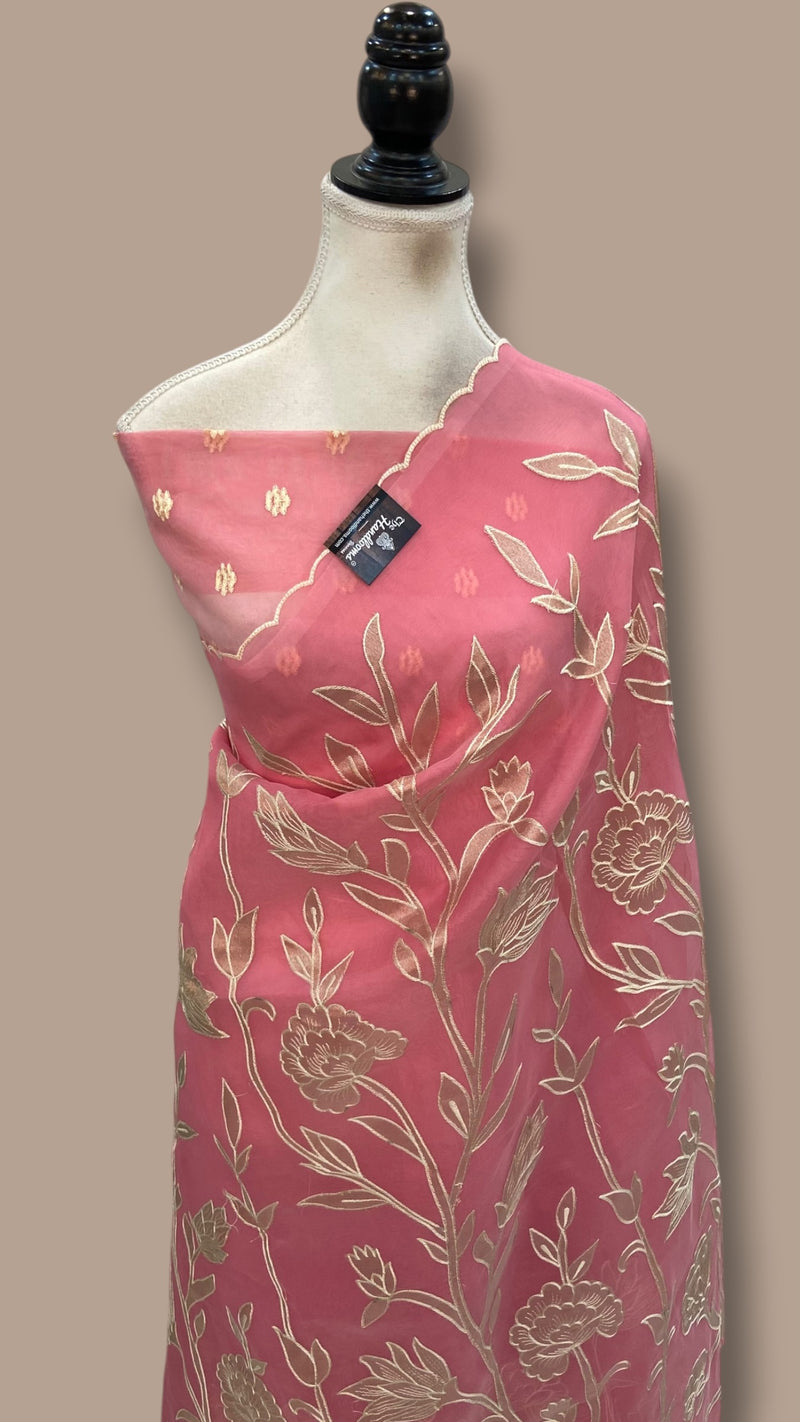 Pure Organza Handloom Banarasi Saree - Handwork