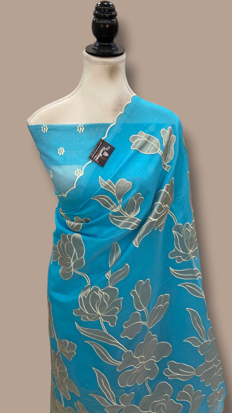 Pure Organza Handloom Banarasi Saree - Handwork
