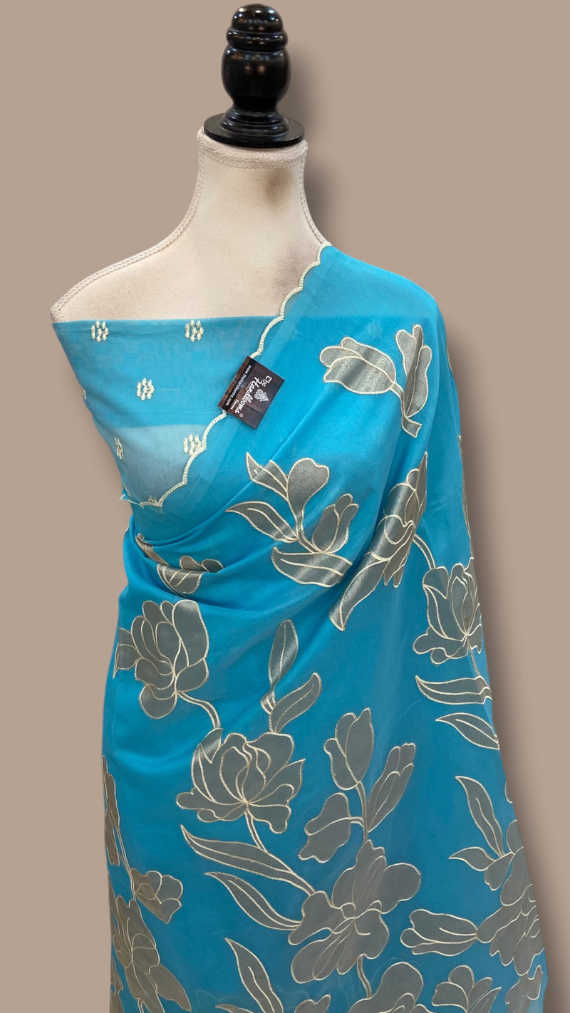 Pure Organza Handloom Banarasi Saree - Handwork