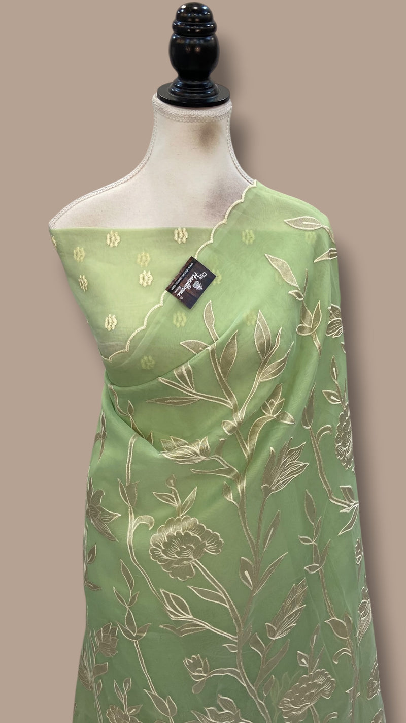 Pure Organza Handloom Banarasi Saree - Handwork