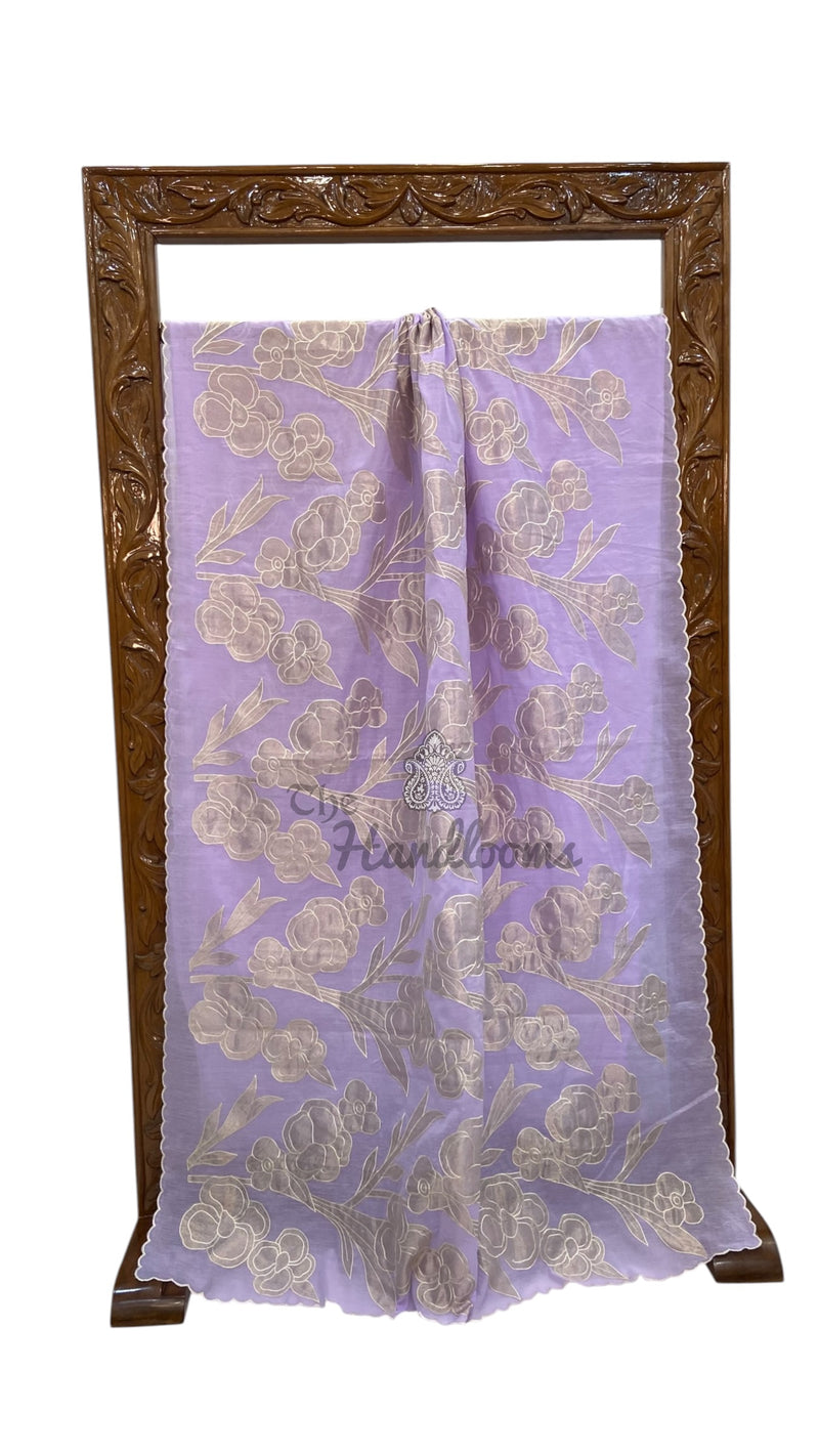 Pure Chanderi Silk Handloom Banarasi Saree - Handwork