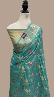 Pure Tussar Silk Handloom Banarasi Saree - The Handlooms