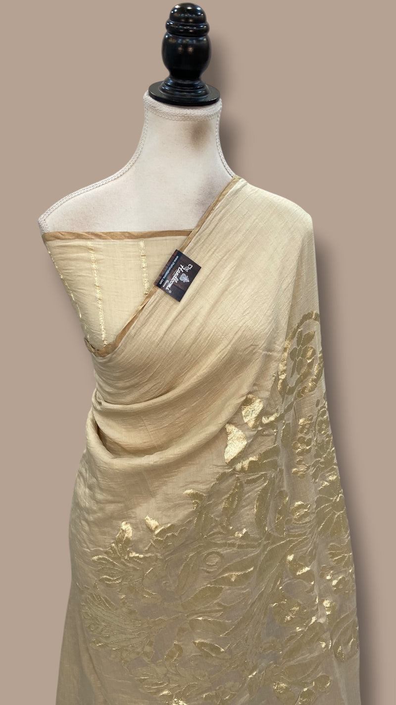 Pure Moonga Georgette Handloom Banarasi Saree