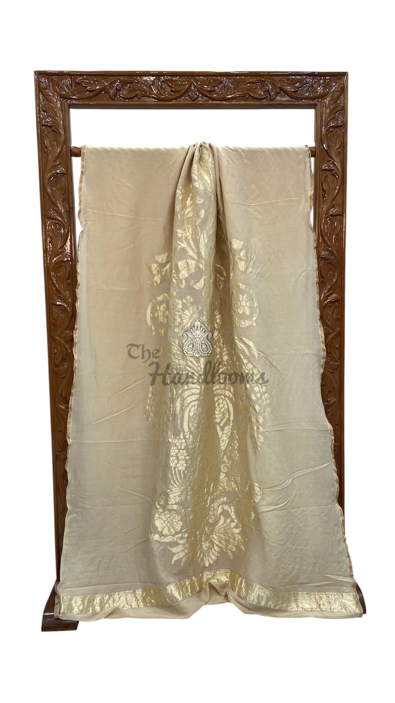 Pure Moonga Georgette Handloom Banarasi Saree