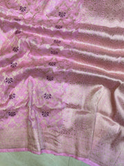 Pure Katan Silk Banarasi Handloom Saree - All over Sona Roopa Jaal work - The Handlooms