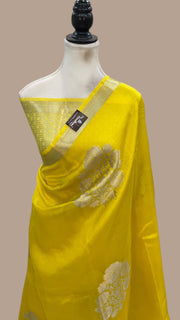 Yellow Pure Kora Handloom Banarasi Saree - The Handlooms