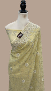 Tissue Silk Banarasi Saree With Handwork - The Handlooms