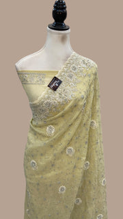 Tissue Silk Banarasi Saree With Handwork - The Handlooms
